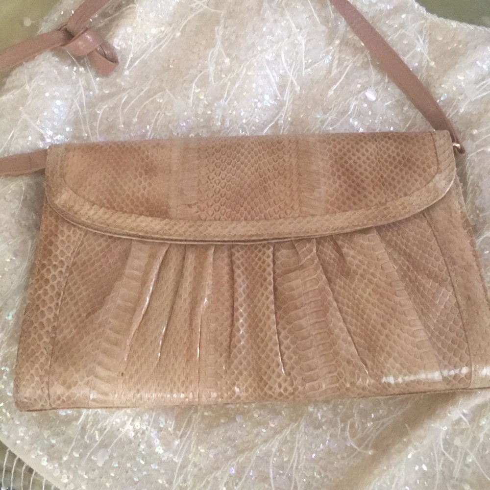 Python Clutch Crossbody Handbag With Straps - image 3